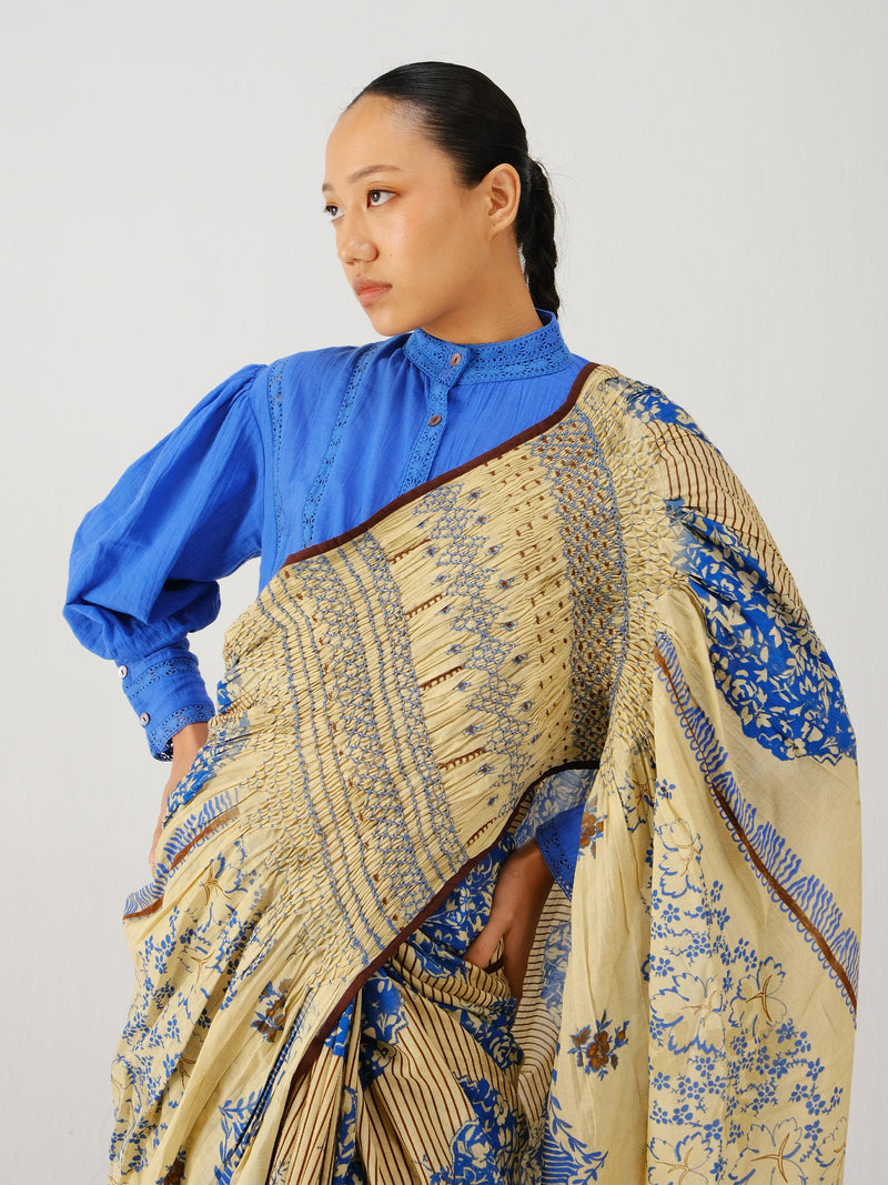 Smocked saree