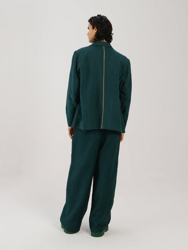Front Smocked Blazer Set