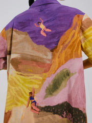 Printed Ava Linen Shirt Dress - Cord