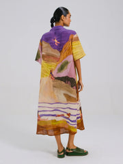 Printed Ava Linen Shirt Dress - Cord