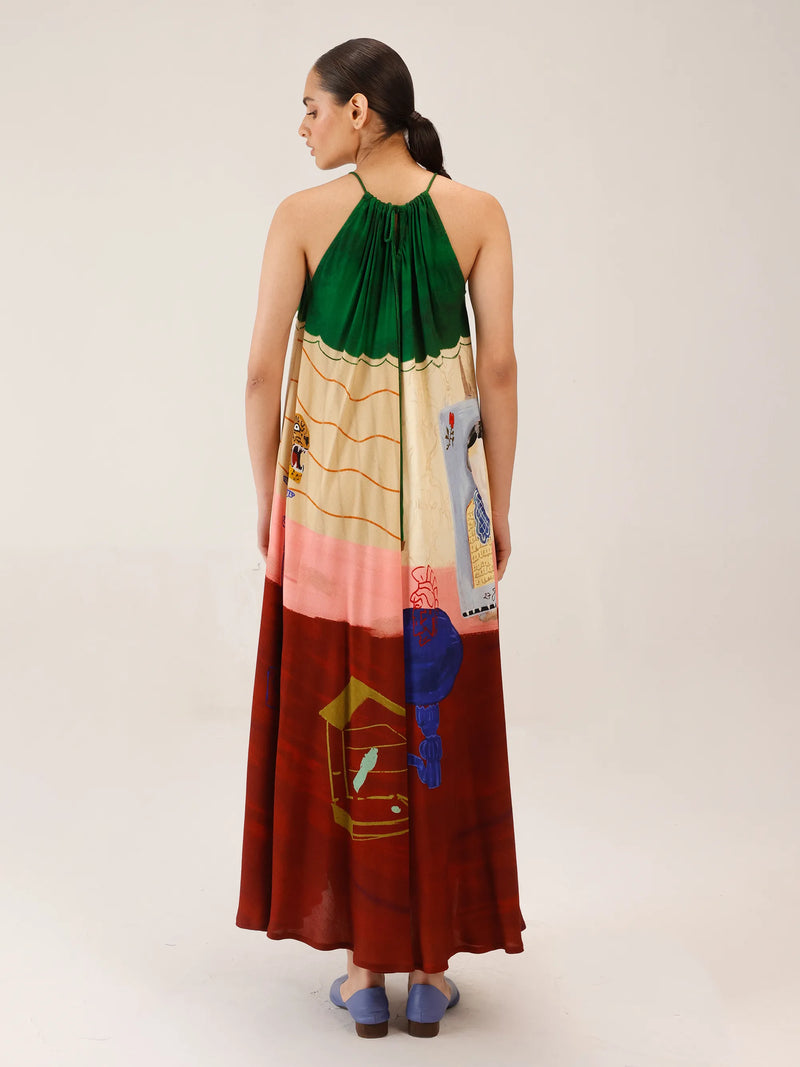 Loft Printed Circle Long Dress – Sleeveless Dress