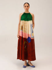 Loft Printed Circle Long Dress – Cord