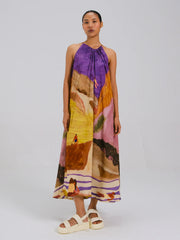 Sleeveless Flowy Summer Dress - Cord