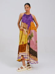 Sleeveless Flowy Summer Dress - Cord