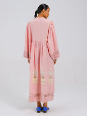 Linen Appliqué Summer Dress - Cord