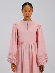 Linen Appliqué Summer Dress - Cord