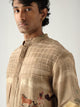 Pintuck Collarless Shirt