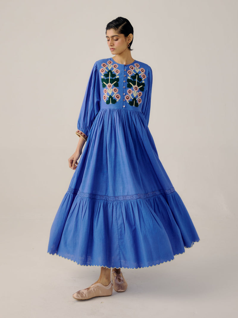 Peasant Dress – Electric Blue XXL Peasant Dress – Electric Blue XXL