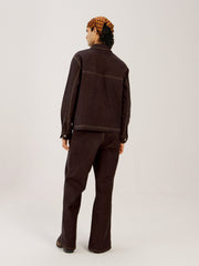 Smocked Collar Jacket Set