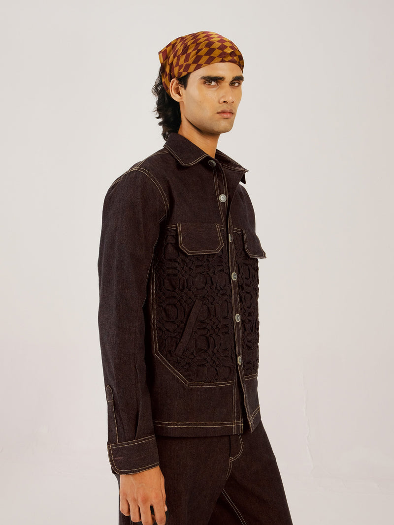Smocked Collar Jacket