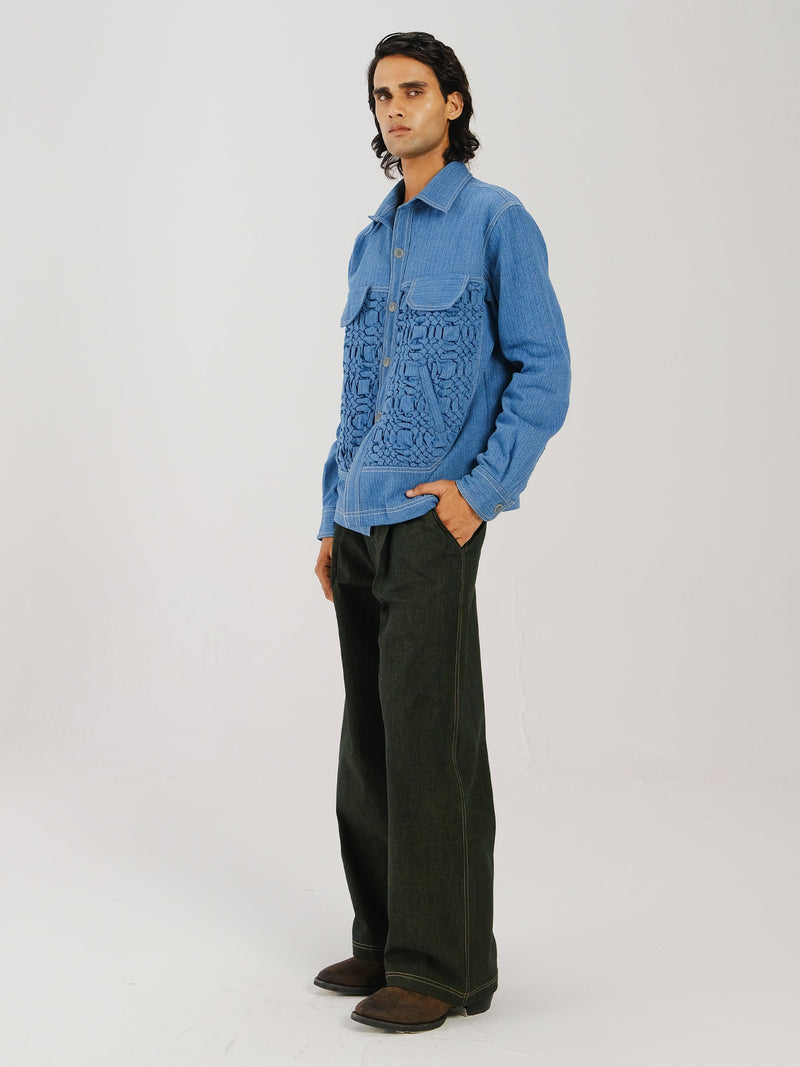 Smocked Collar Jacket