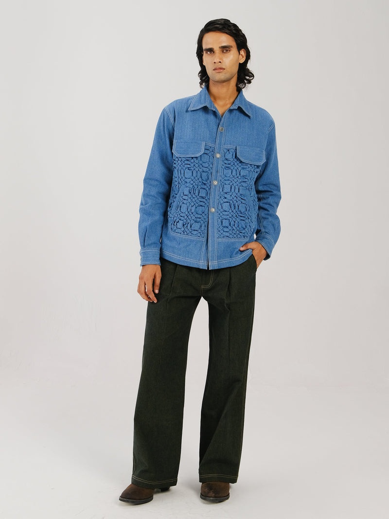 Smocked Collar Jacket