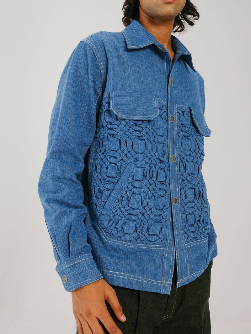 Smocked Collar Jacket