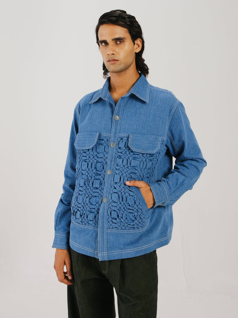 Smocked Collar Jacket