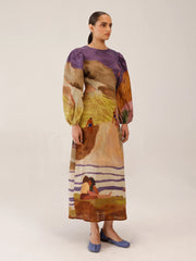 Swimmers Printed Euro Long Dress - Cord