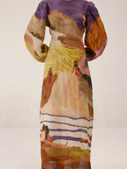 Swimmers Printed Euro Long Dress - Cord