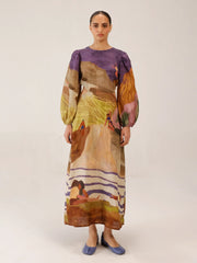 Swimmers Printed Euro Long Dress - Cord