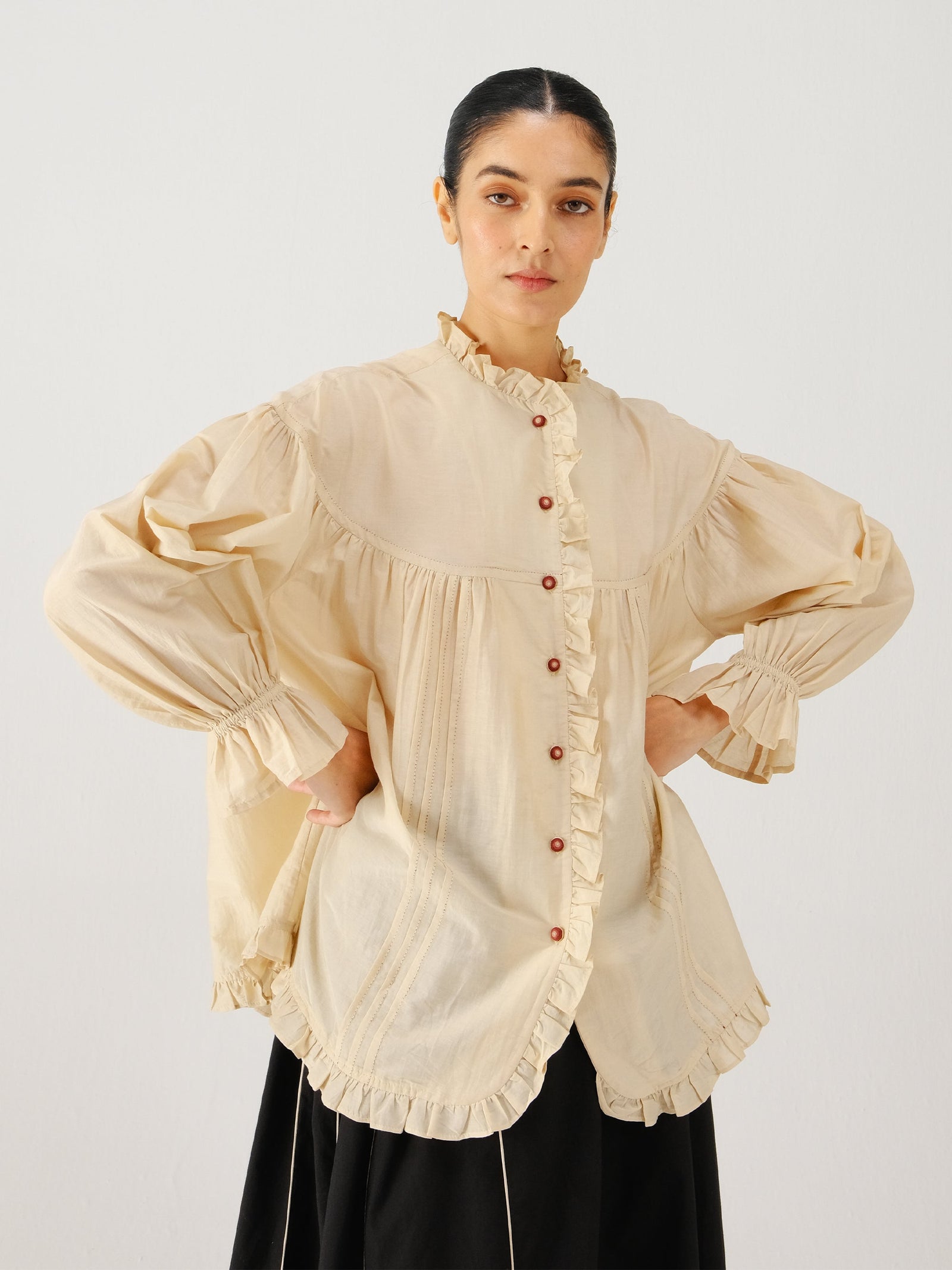 トップス SHISHIKUI holed topp beige Fiji top – CordStudio