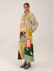 Morning Coffee Printed Goa Dress - Cord