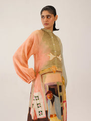 Morning Coffee Printed Goa Dress - Cord