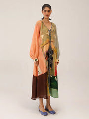 Morning Coffee Printed Cotton Dress - Cord