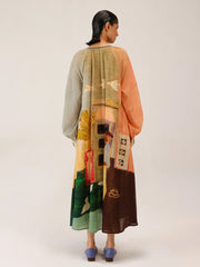 Morning Coffee Printed Cotton Dress - Cord