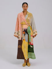 Printed Tie-Up Linen Dress - Cord