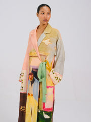 Printed Tie-Up Linen Dress - Cord