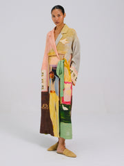 Printed Tie-Up Linen Dress - Cord