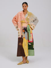 Printed Tie-Up Linen Dress - Cord