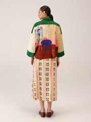 Panel Shirt Set(Panel Shirt + Wrap Skirt)