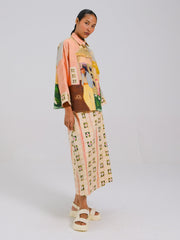 Panel Shirt Set(Panel Shirt + Wrap Skirt)