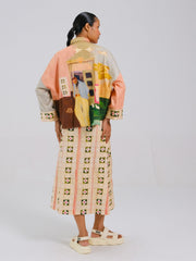 Panel Shirt Set(Panel Shirt + Wrap Skirt)