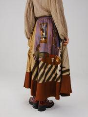 Print Blocked Skirt