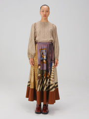 Print Blocked Skirt