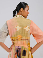 Morning Coffee Printed Block Dress – Cord