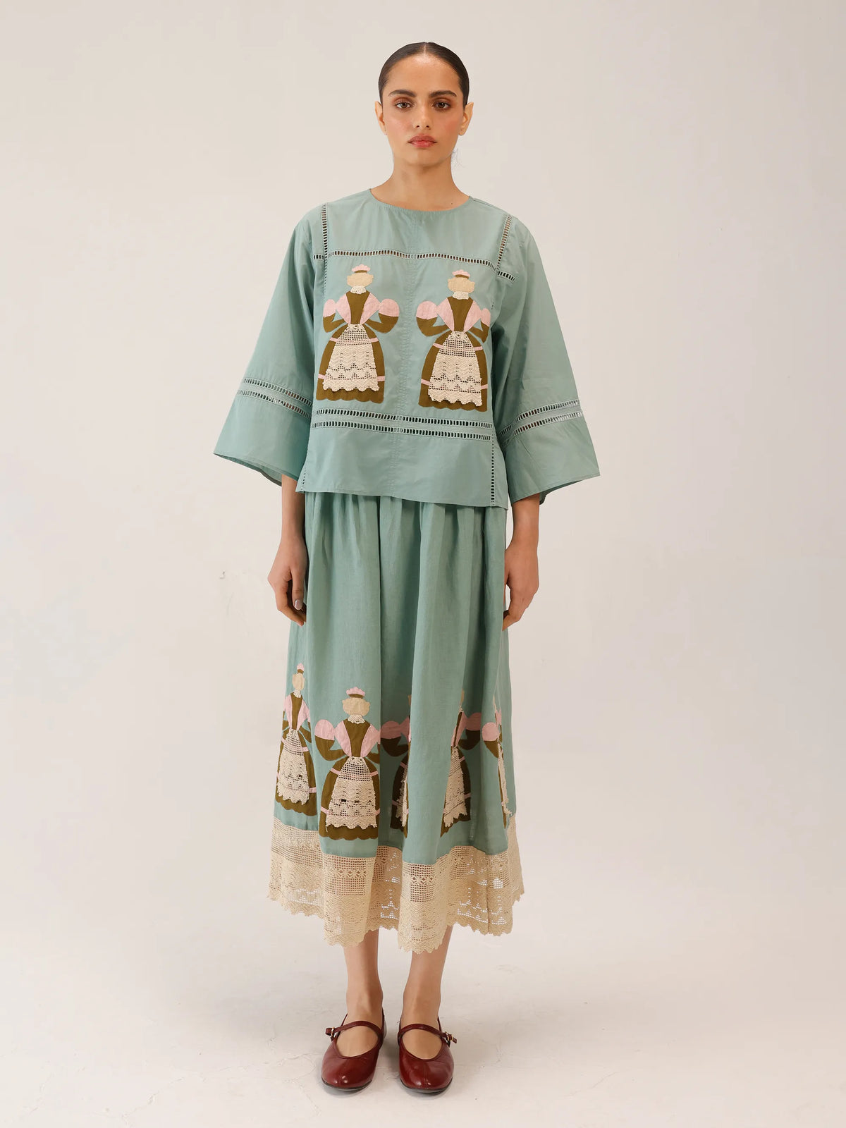 chinese dress ladies Floral Lady Rosebud Outfit Set Cardigan & Dress