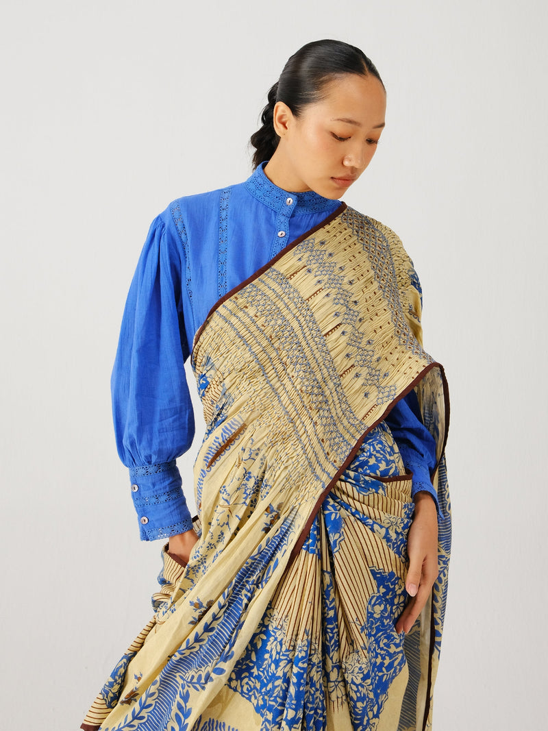 Smocked saree set