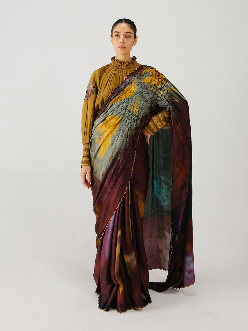 Smocked saree