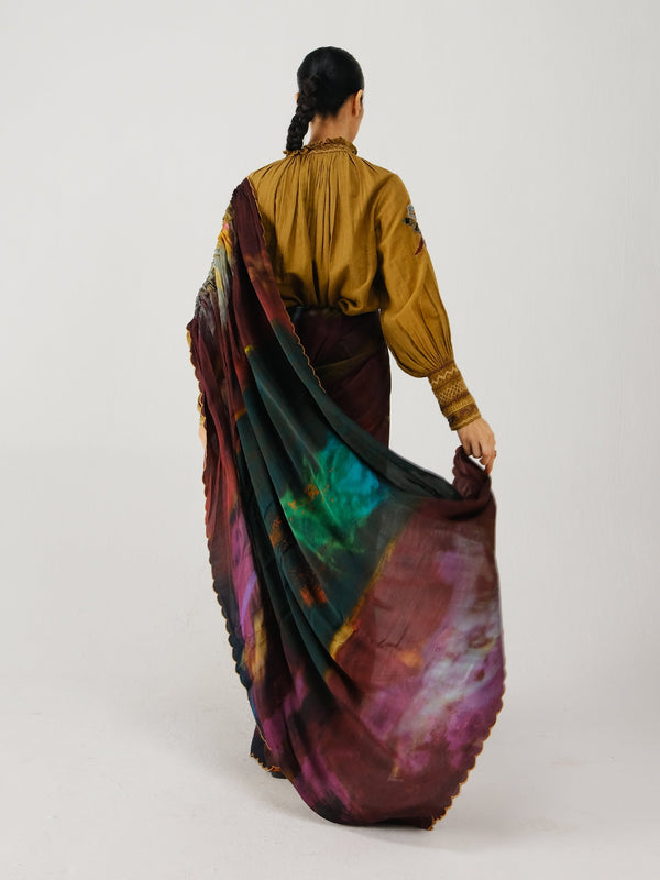 Smocked saree