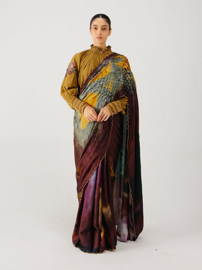 Smocked saree
