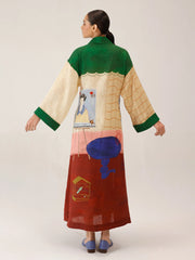 Loft Printed Tie-Up Linen Dress - Cord