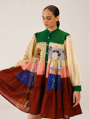 Loft Printed Tier Midi Dress - Cord