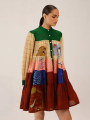 Loft Printed Tier Midi Dress - Cord