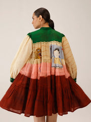 Loft Printed Tier Midi Dress - Cord