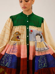 Loft Printed Tier Midi Dress - Cord