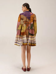 Swimmers Printed Tier Midi Dress - Cord