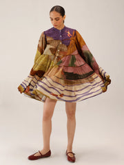 Swimmers Printed Tier Midi Dress - Cord