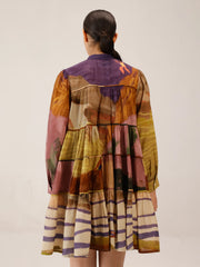 Swimmers Printed Tier Midi Dress - Cord
