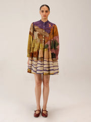Swimmers Printed Tier Midi Dress  -
Cord